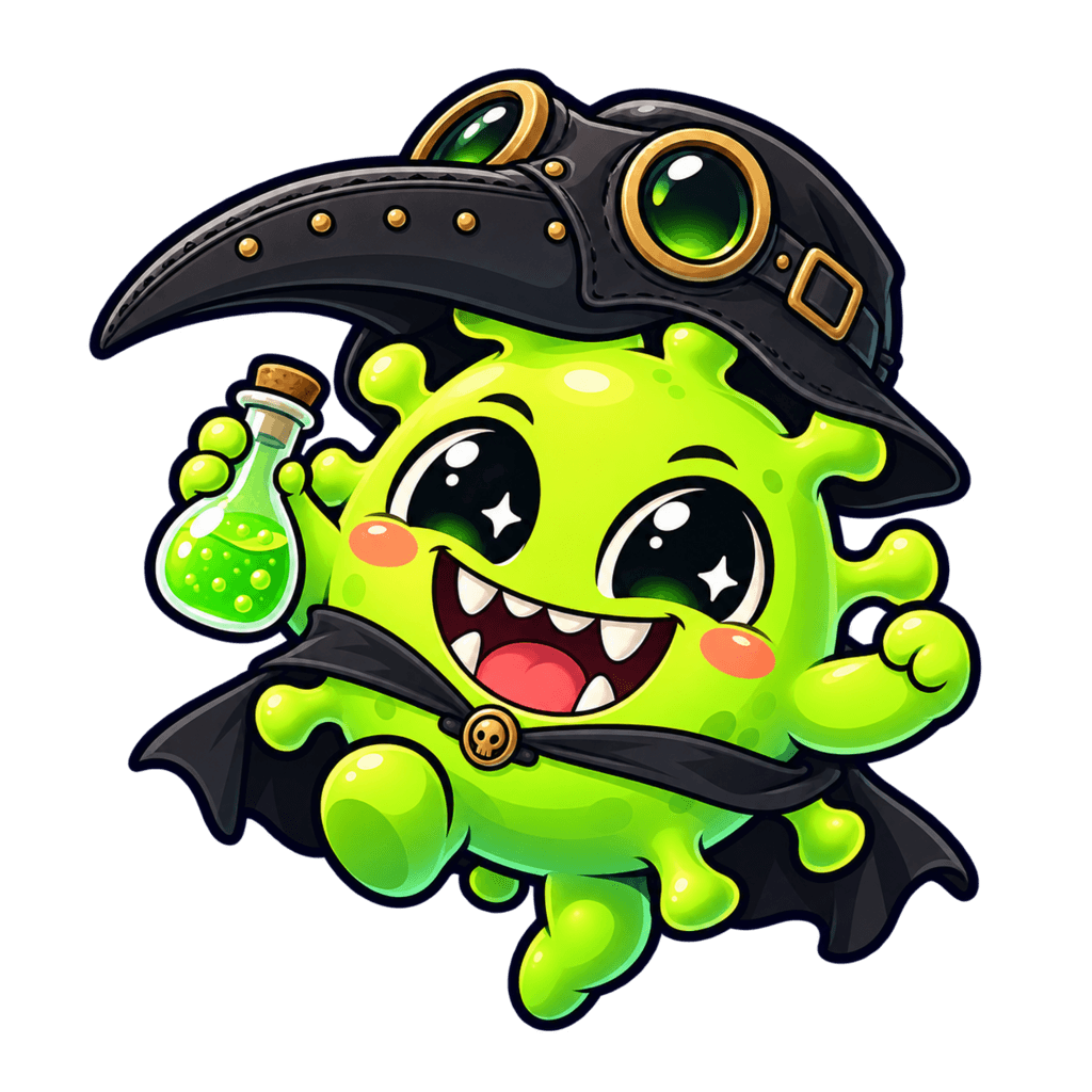 Spready wearing his dad's plague-doctor mask